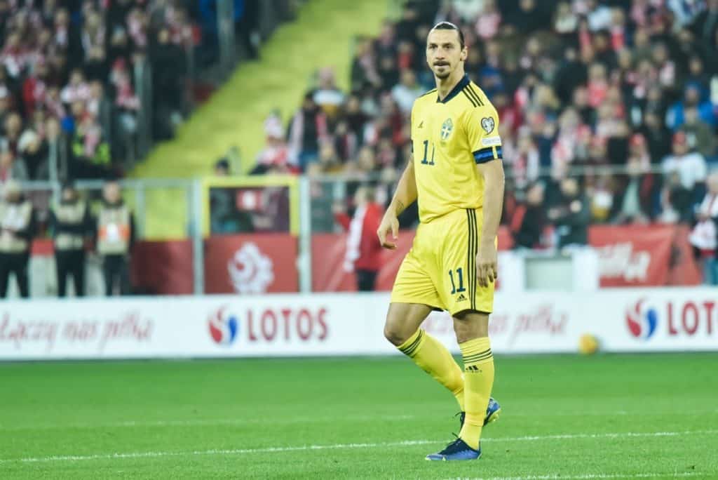 Zlatan Ibrahimovic im März 2022 im Trikot von Schweden beim Qualifikationsspiel für die FIFA Fussball-Weltmeisterschaft 2022: POLEN - SCHWEDEN 2:0. (Copyright depositphotos.com)
