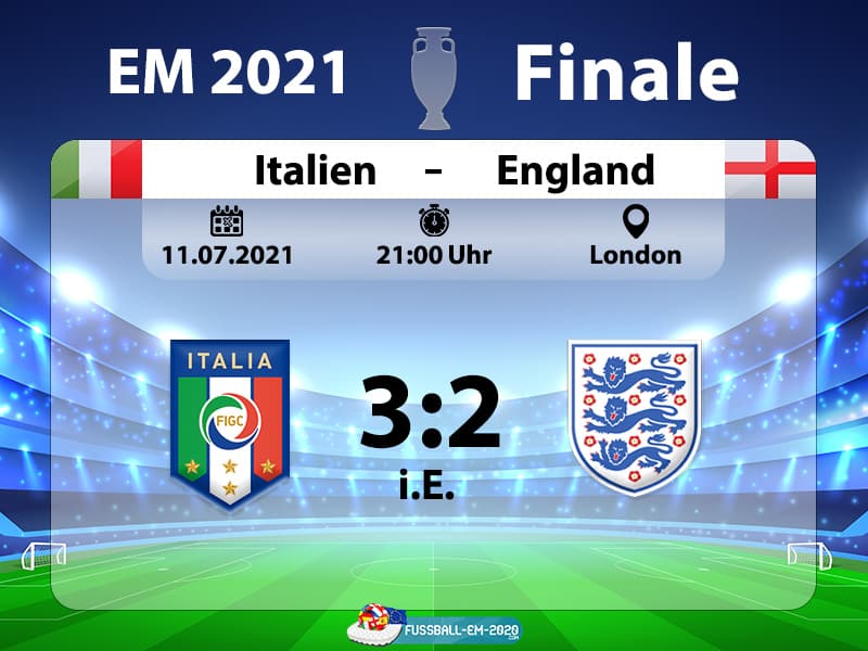 EM 2021 Finale Italien gegen England 3:2