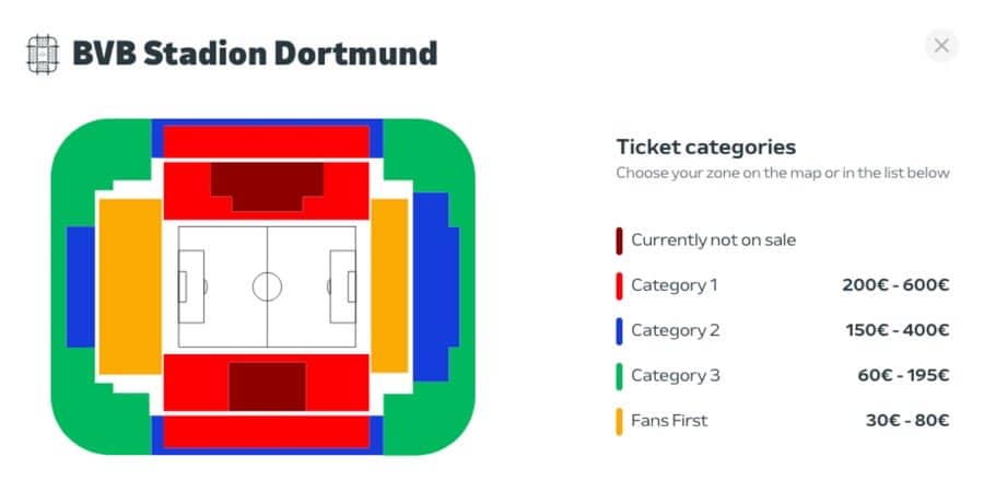 BVB Stadionplan - Welche Sitzplätze gibt es in Dortmund bei der EM 2024?