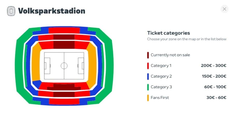 Volksparkstadion Hamburg Stadionplan - Welche Sitzplätze gibt es in Hamburg bei der EM 2024?