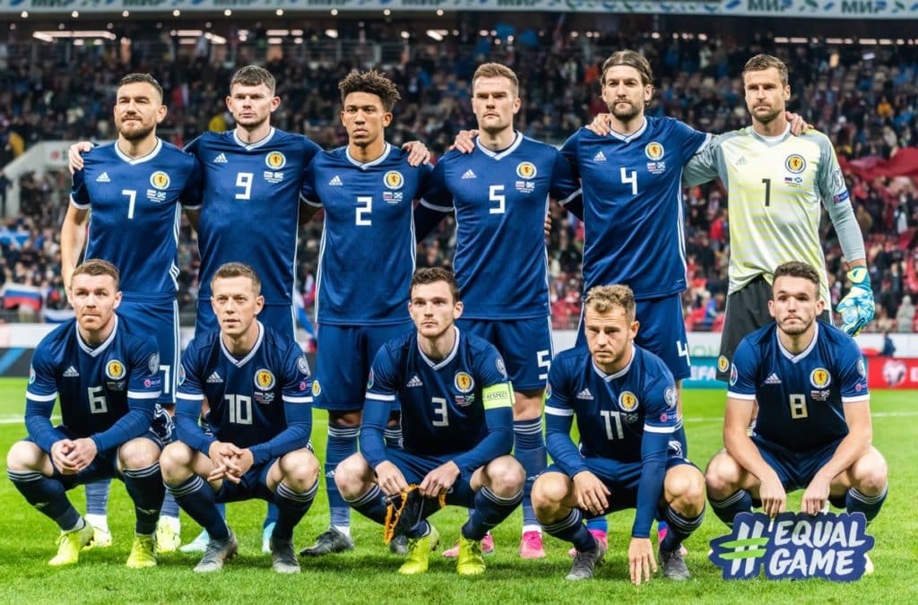 Die schottische Nationalmannschaft in der UEFA Euro 2020 qualification match Scotland gegen Russland (Copyright depositphotos.com)