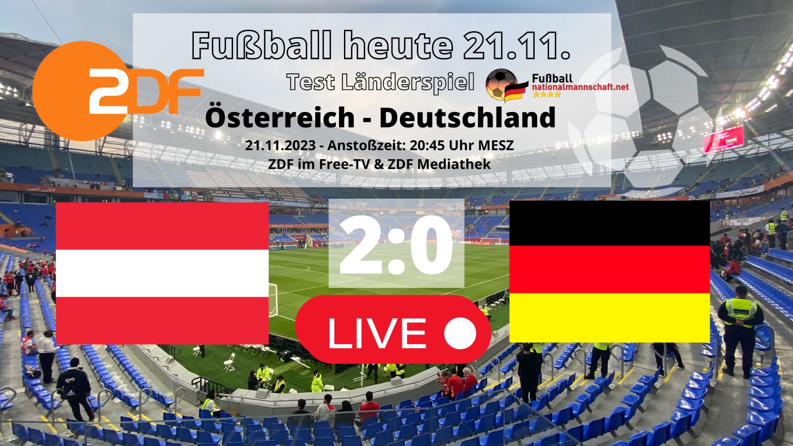 Österreich gewinnt mit 2:0 gegen Deutschland