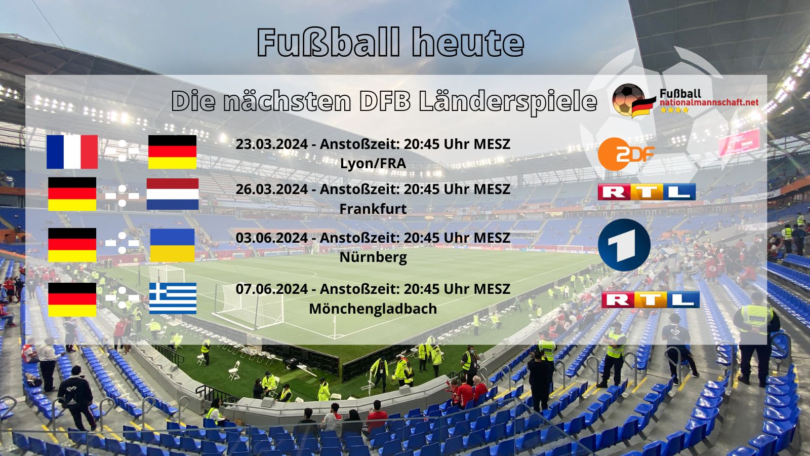 Deutschland Länderspiele im Juni gegen Ukraine & Griechenland