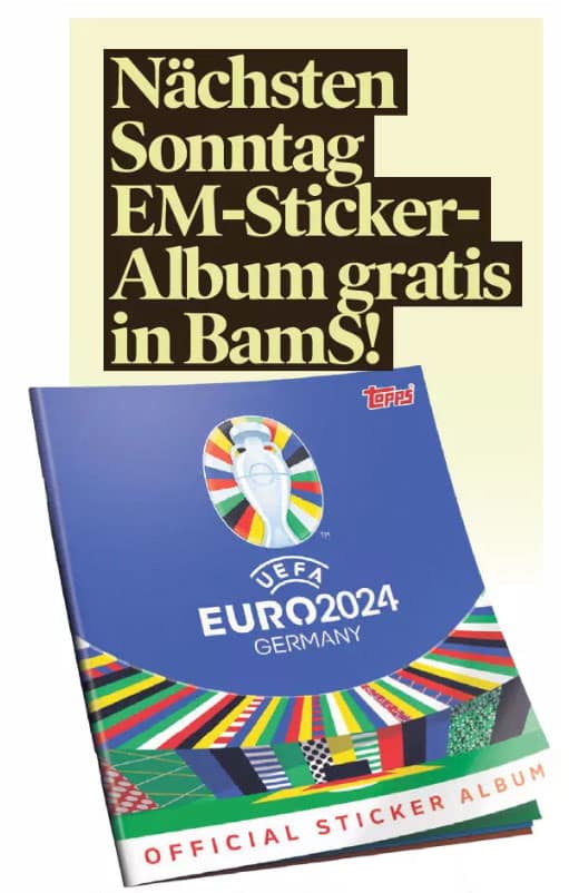 Kostenloses Topps EM 2024 Album in der Bild am Sonntag (Statt Panini